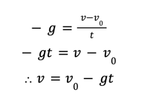 equations of free fall motion