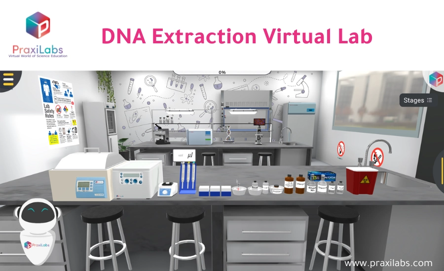 Explore PraxiLabs Virtual Genetics Labs Virtual DNA Extraction