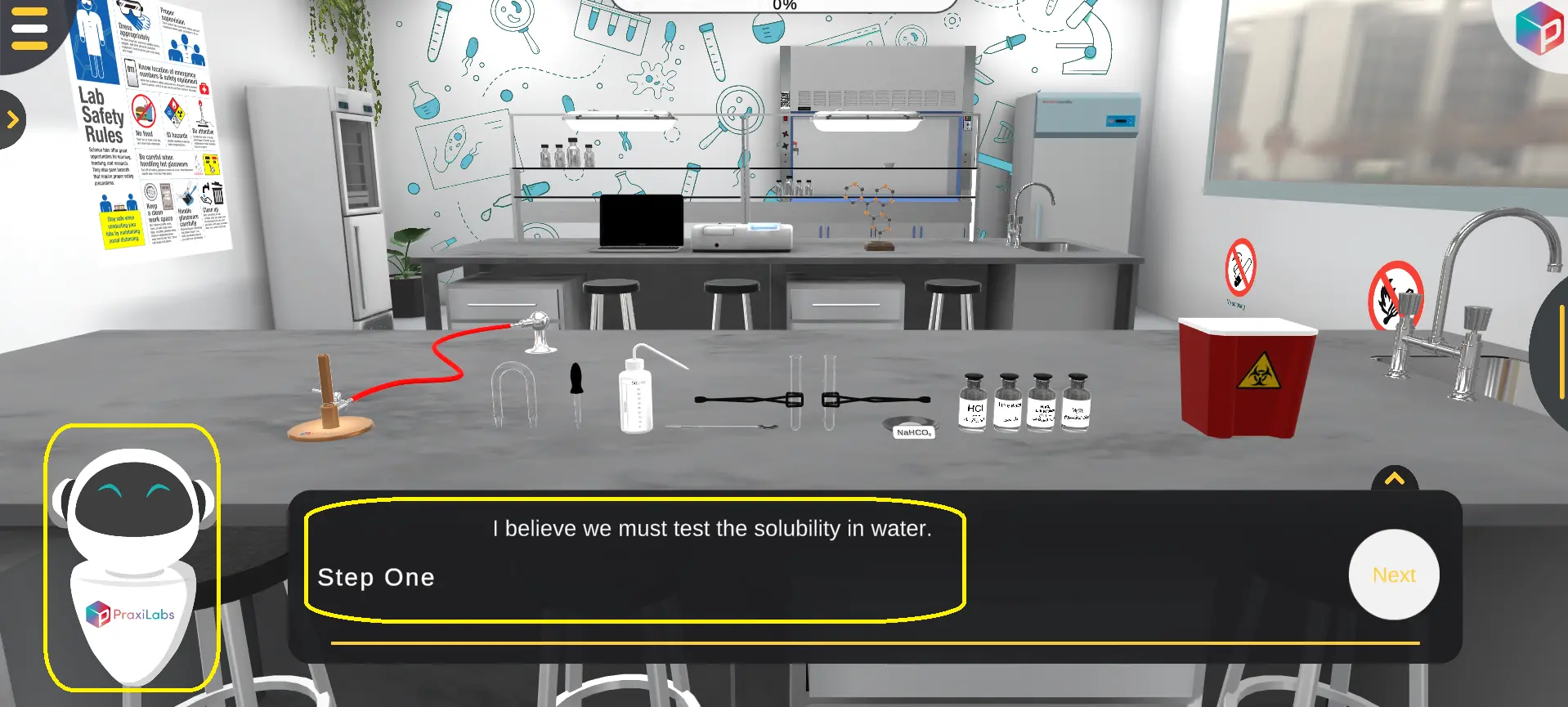 What can you do in the inorganic chemistry online lab?
