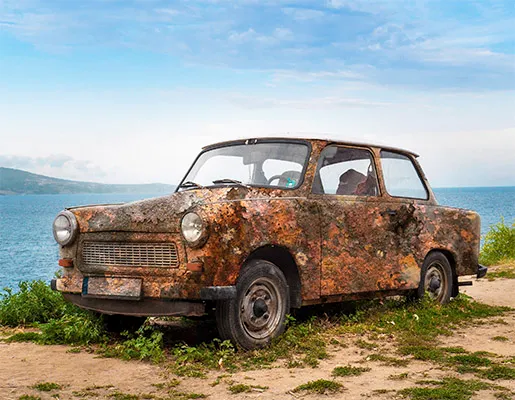 oxidation in the form of car rust