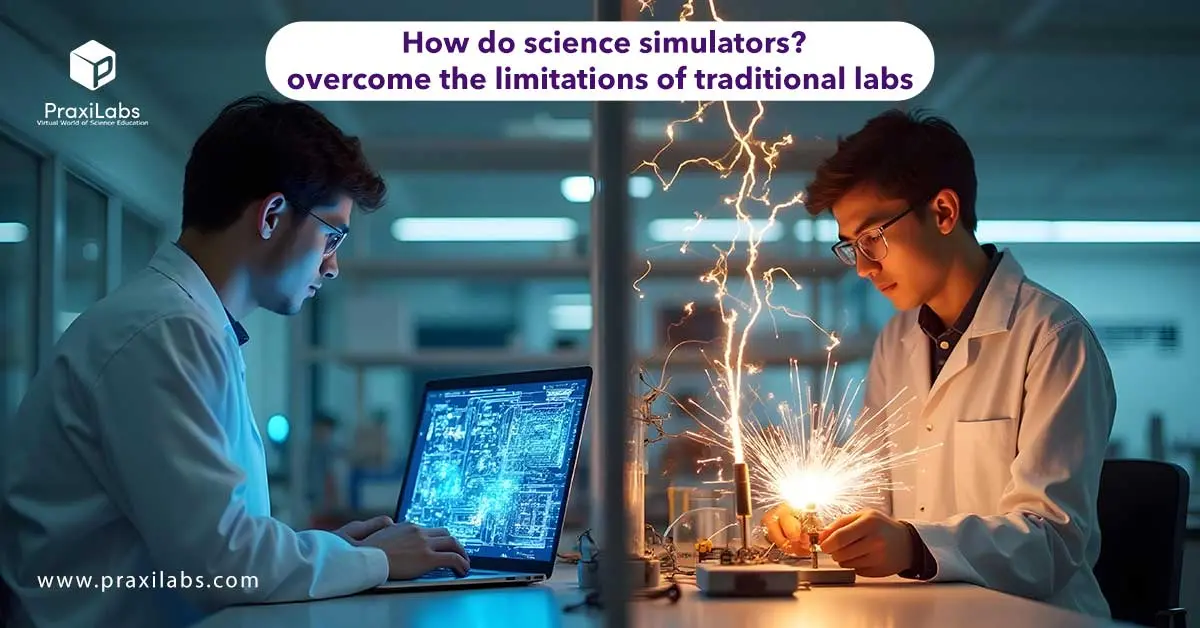 How do science simulators overcome the limitations of traditional labs?