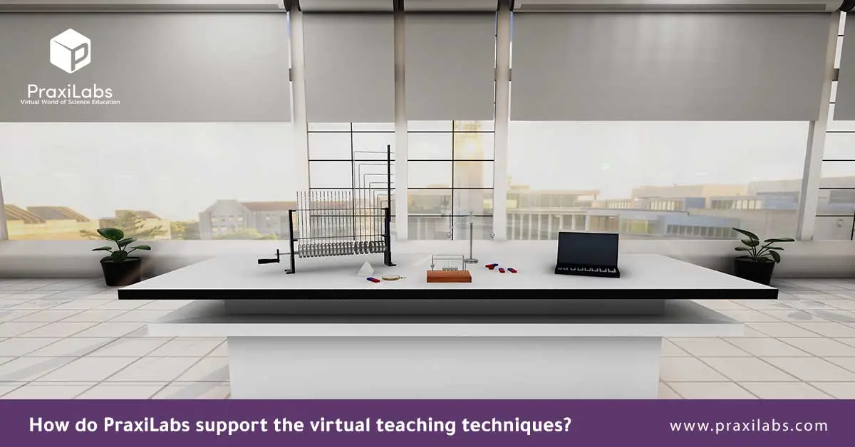 How does PraxiLabs support virtual teaching techniques?
