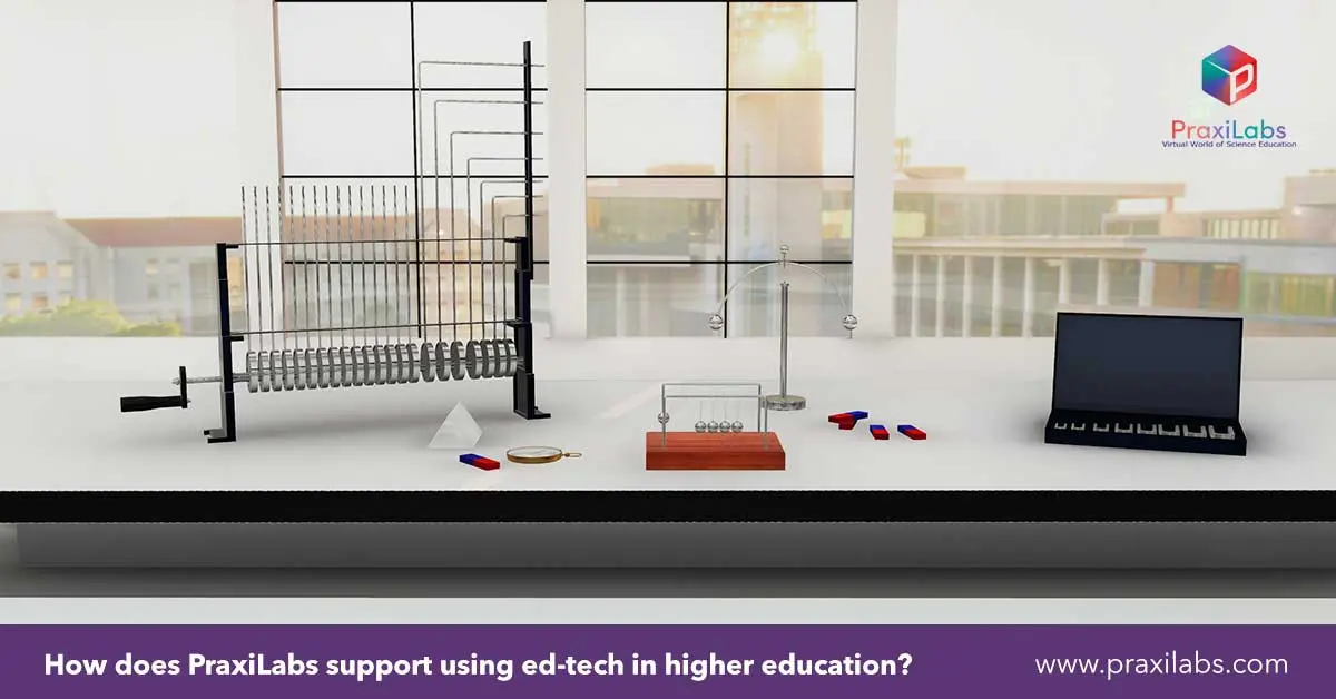 How does PraxiLabs support using ed-tech in higher education?