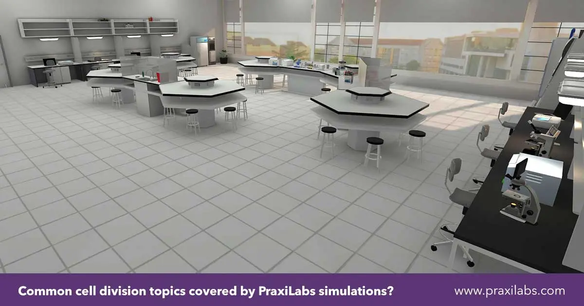 Common cell division topics covered by PraxiLabs simulations