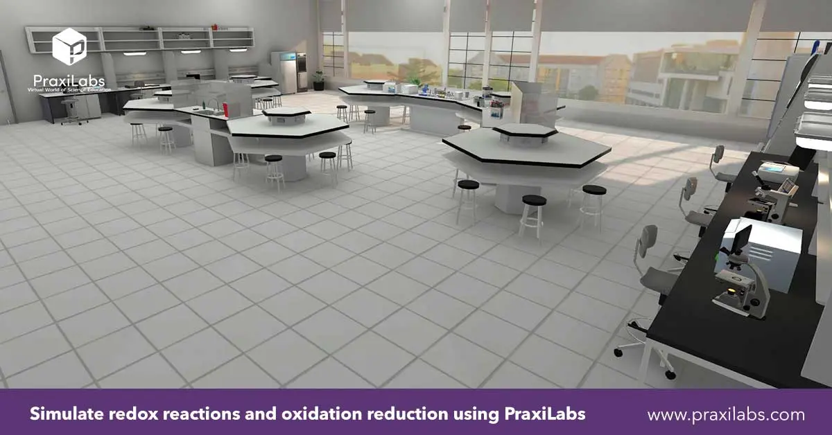 Simulate redox reactions and oxidation reduction using PraxiLabs_