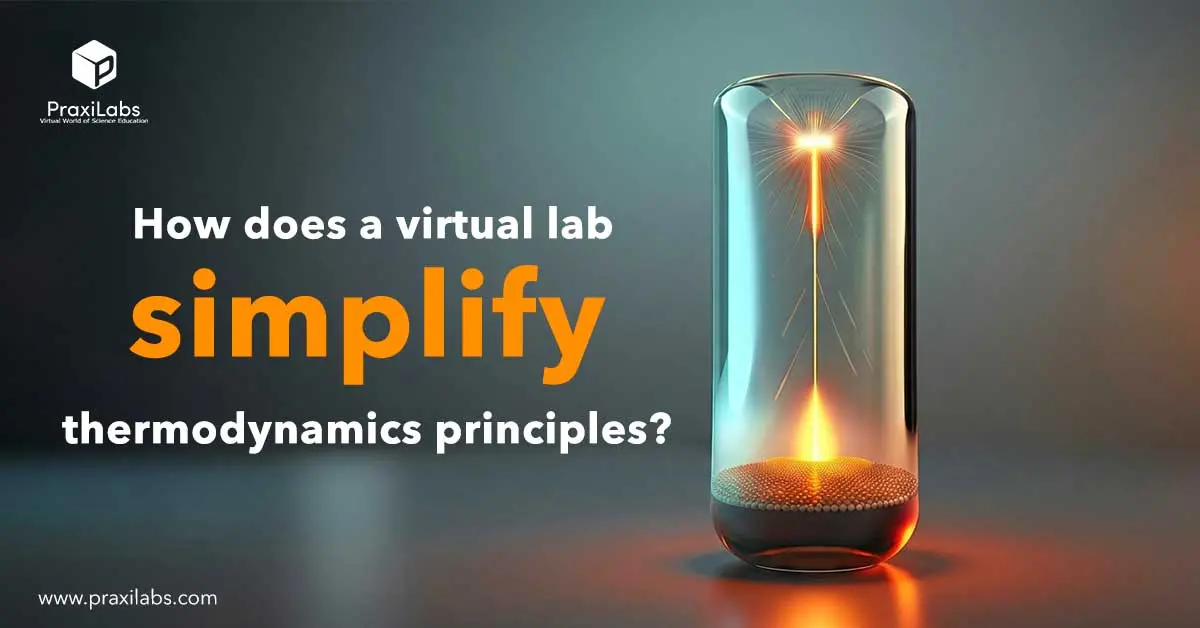 How does a virtual lab simplify thermodynamics principles?