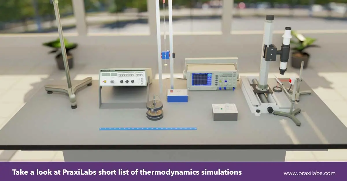Take a look at PraxiLabs short list of thermodynamics simulations: